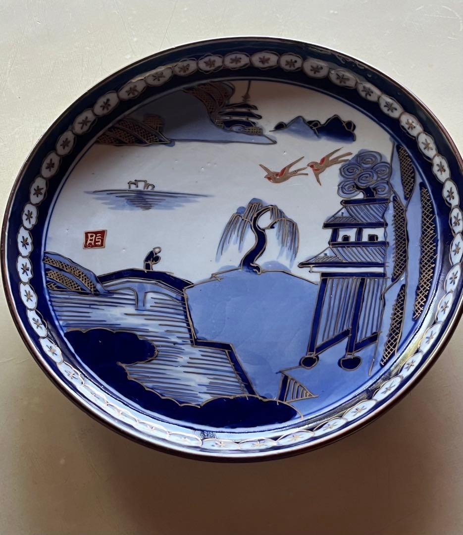 アンティーク蔵出し金彩手描き 大皿　４枚