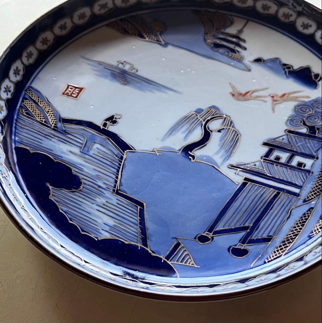 アンティーク蔵出し金彩手描き 大皿　４枚