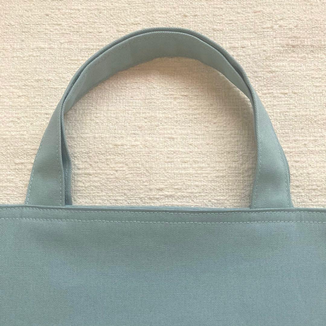 花柄フリルレッスンバッグ　フレンチブルー　　両面フリル　ハンドメイド