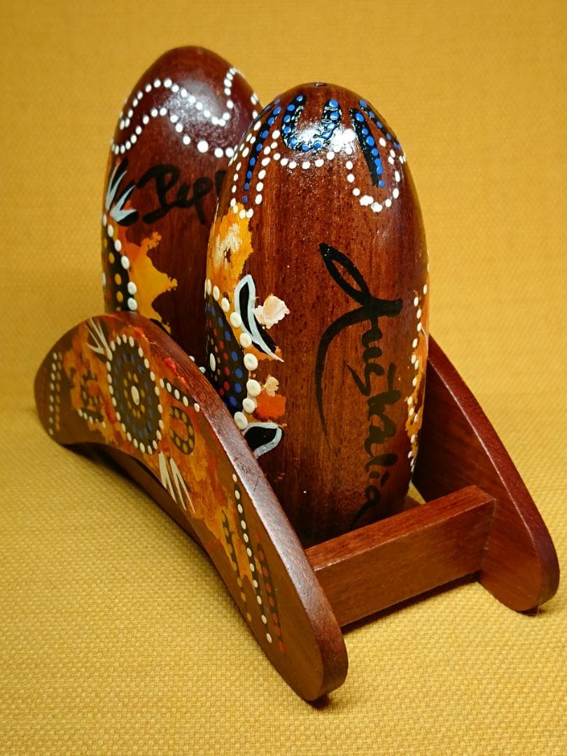 【美品】アート　アボリジニアート　置物　インテリア　工芸品　美術品　A1421