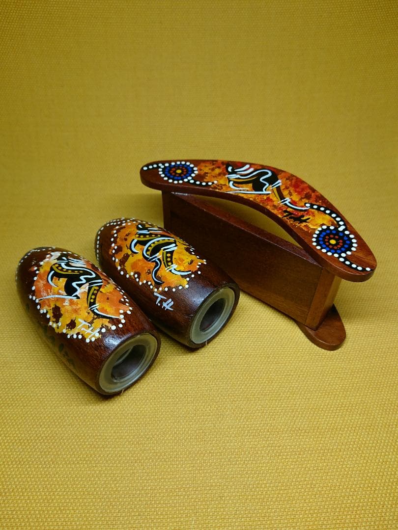 【美品】アート　アボリジニアート　置物　インテリア　工芸品　美術品　A1421