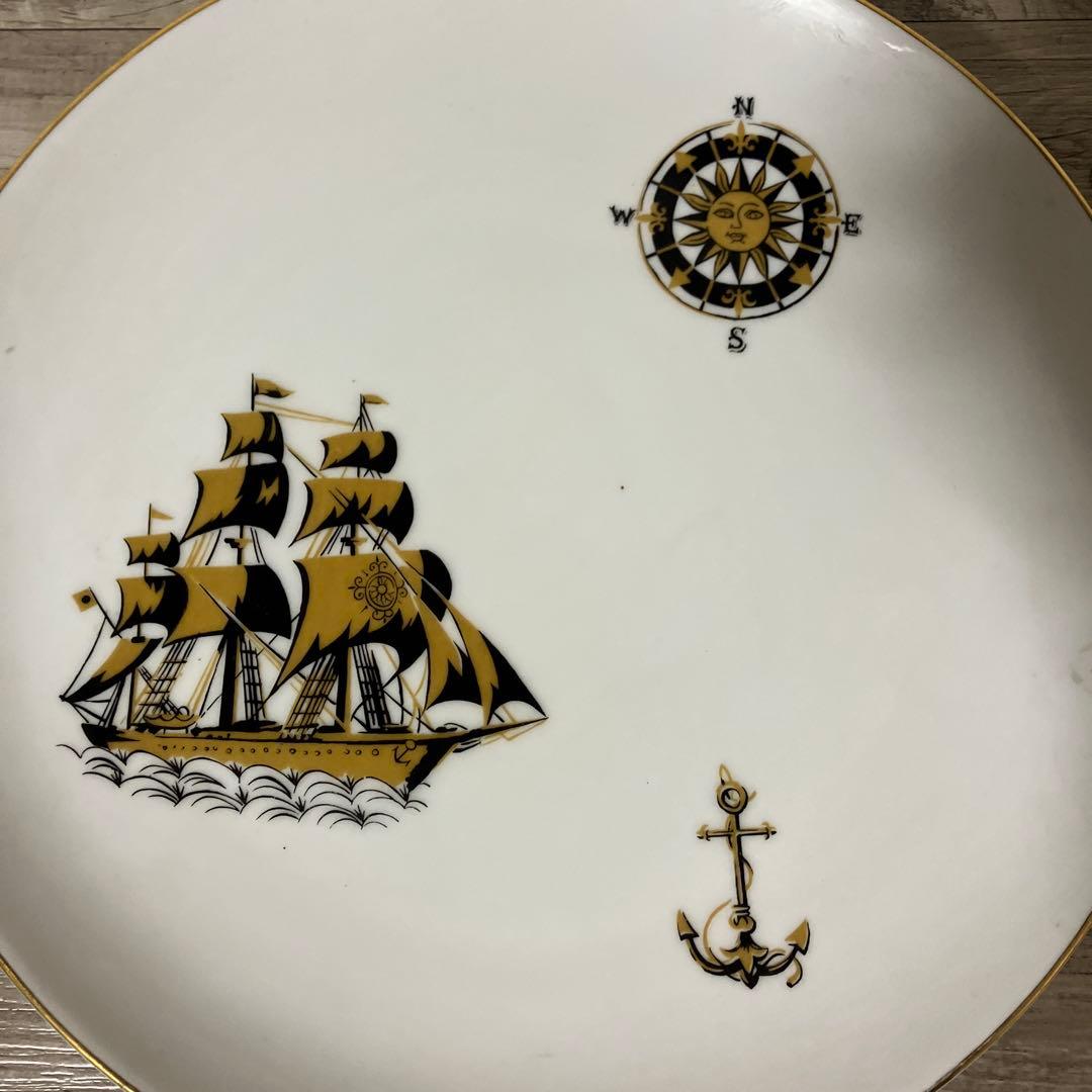 べ【希少】Sango 三郷陶器 プレート 2枚セット 航海図デザイン