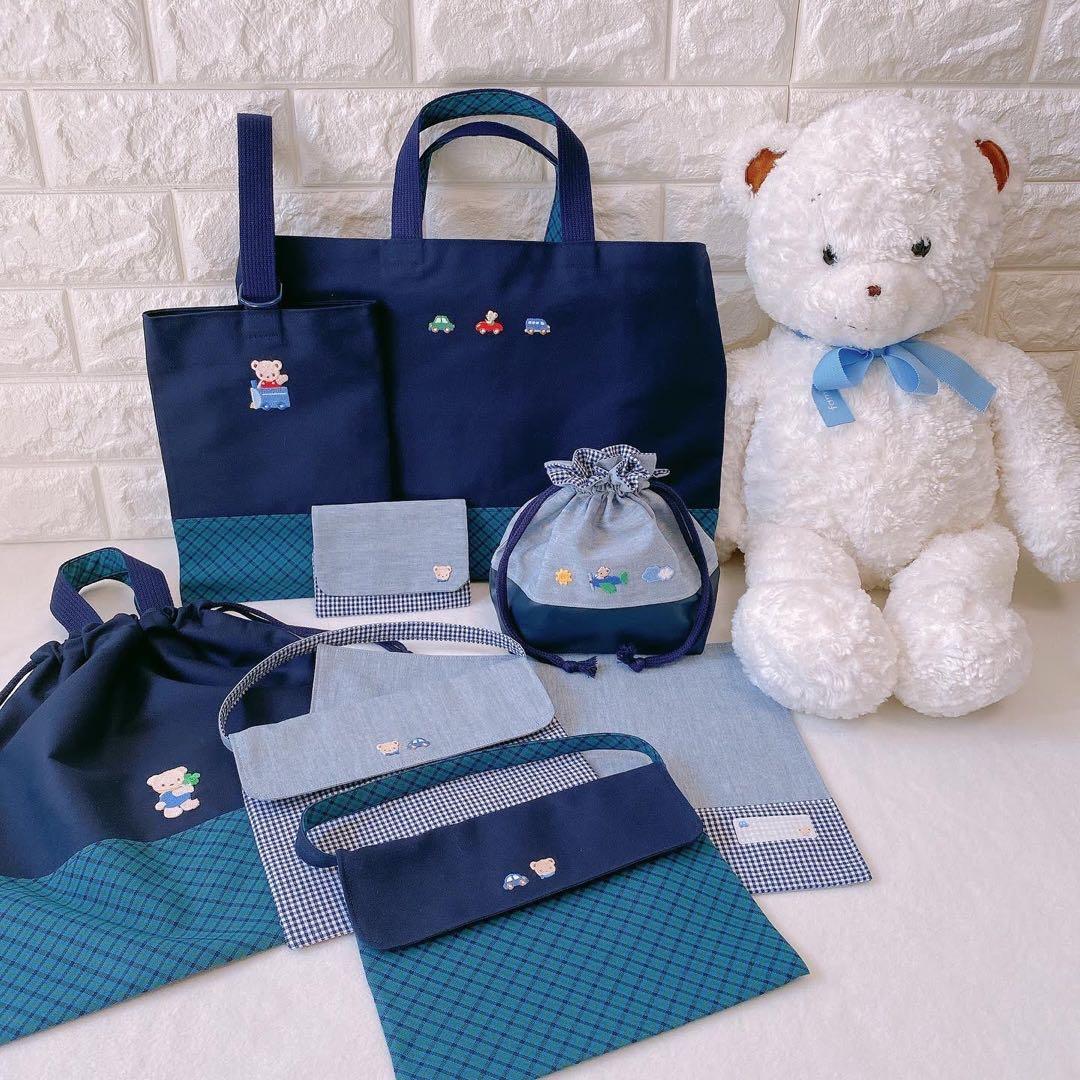 入園入学グッズオーダー受付❃︎ファミリアチェック レッスンバッグ コップ袋