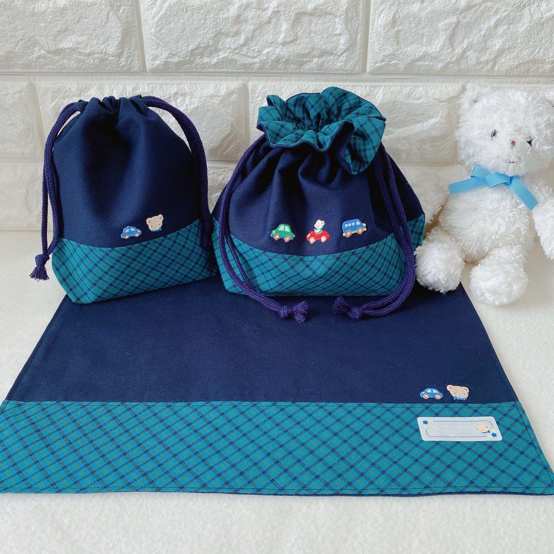 入園入学グッズオーダー受付❃︎ファミリアチェック レッスンバッグ コップ袋