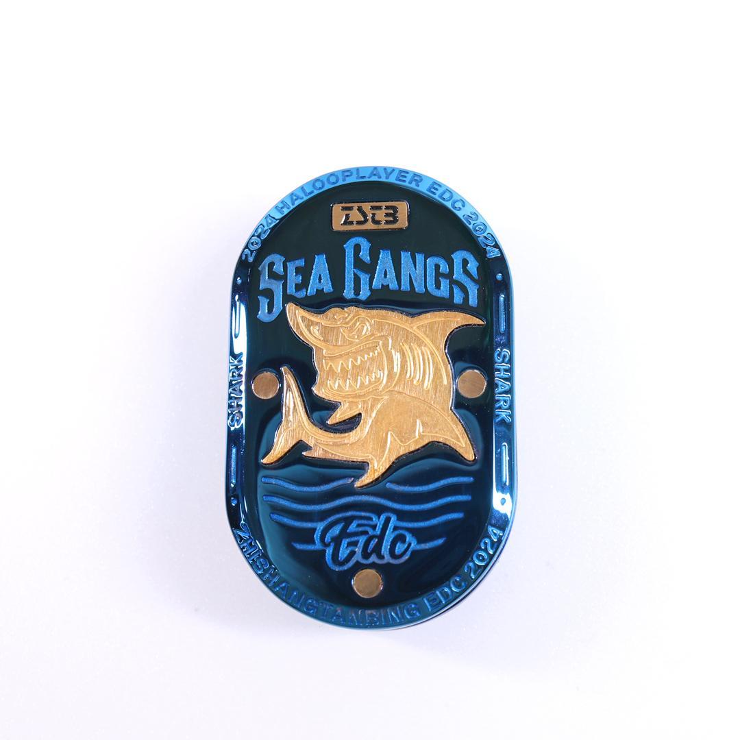 新品 メカニカルフィジェットスライダー シャーク 青 フィジェットトイ EDC