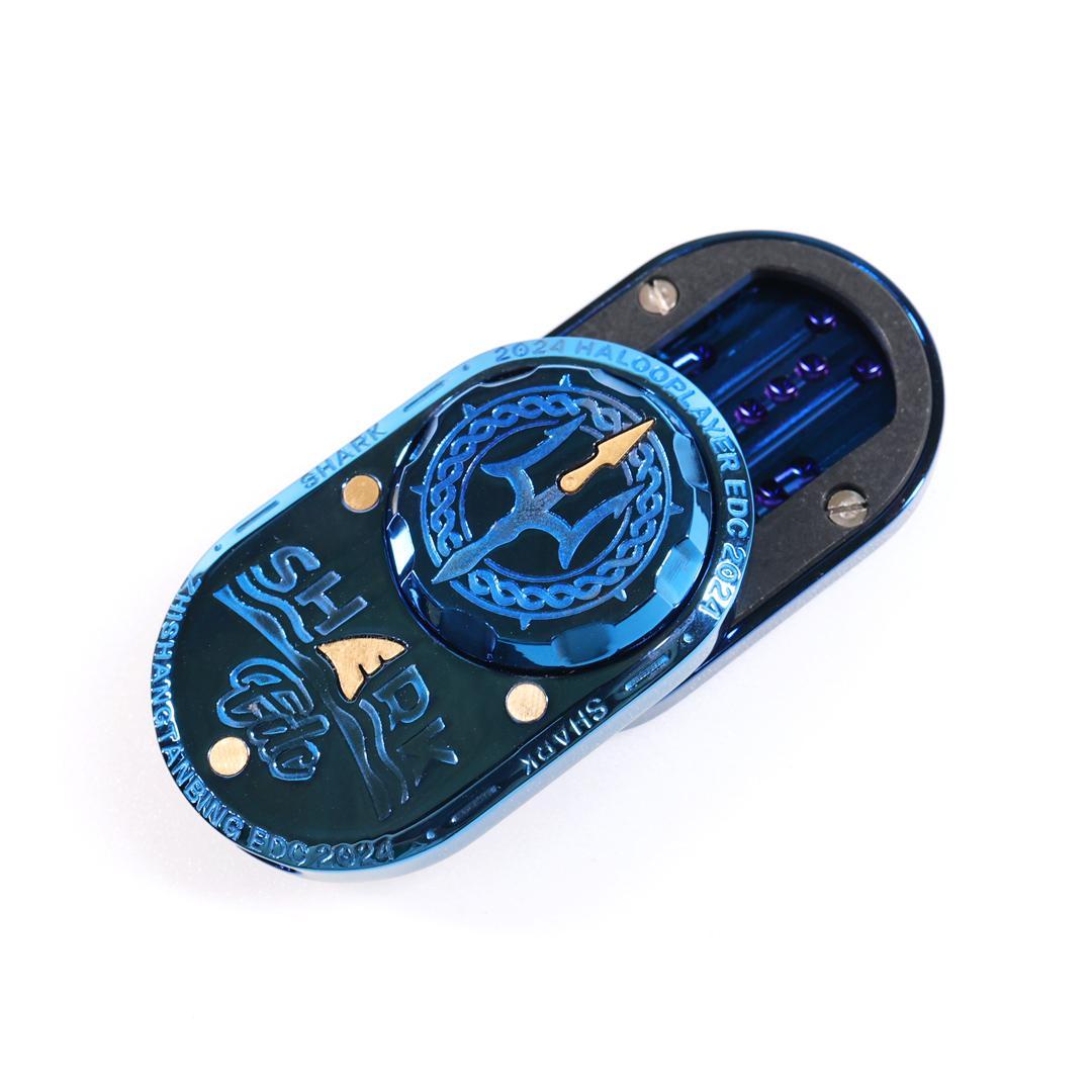 新品 メカニカルフィジェットスライダー シャーク 青 フィジェットトイ EDC