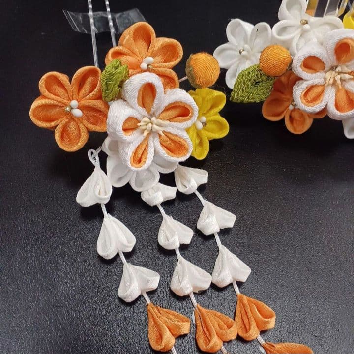 【新品】七五三　髪飾り　勝山かんざし２本　日本髪　つまみ細工 簪　ハレの日