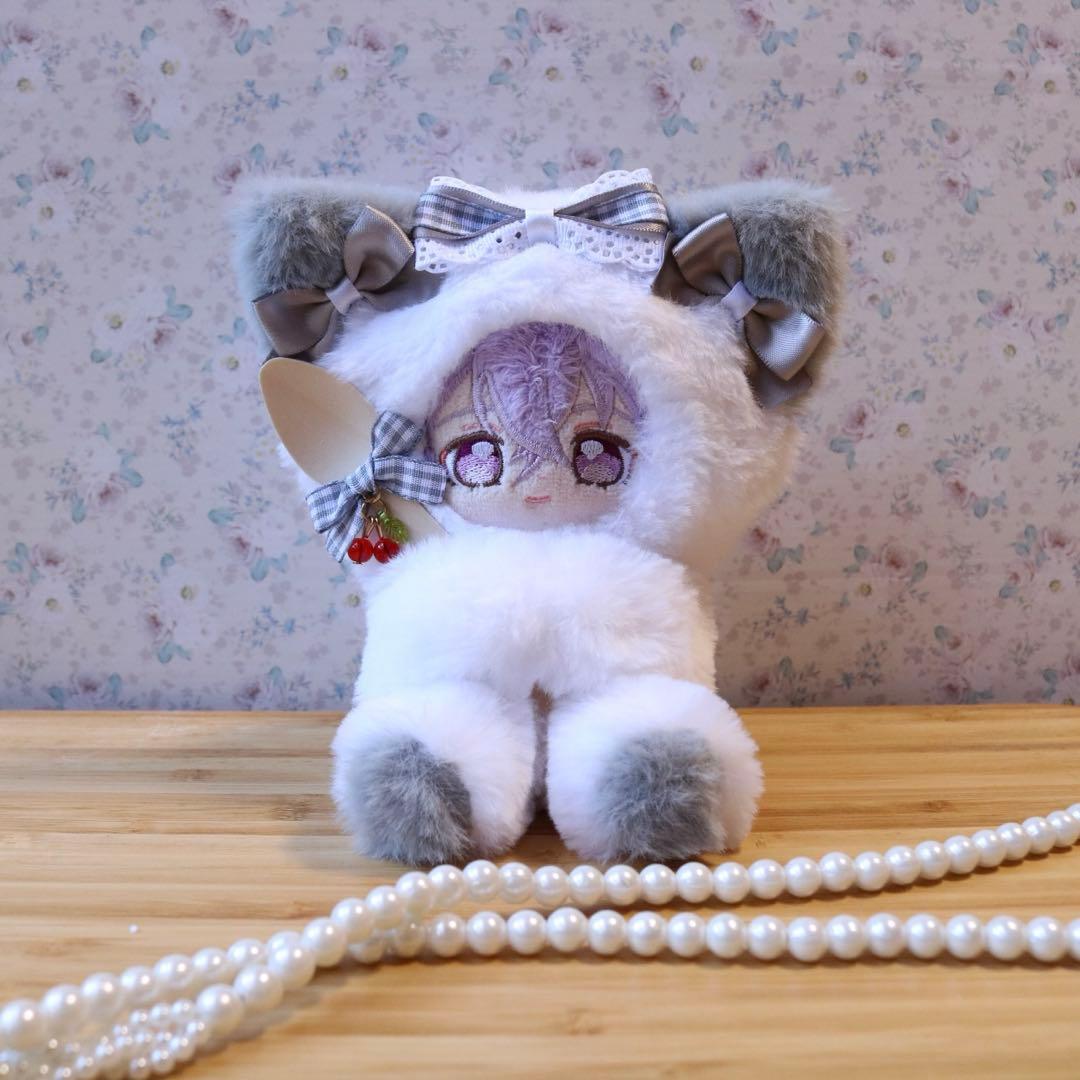 持てるよねこさん.12〜14cm/グレー❤︎おすわりぬい服 着ぐるみ ちびぐるみ