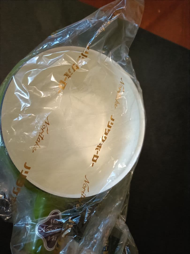 未使用　レトロ　ノリタケ ホーロー片手鍋 14cm グリーン　琺瑯
