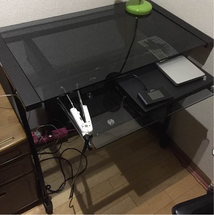 ガラス机  椅子セット