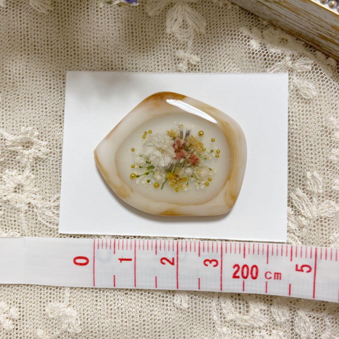 ハンドメイド　レジン　お花　ヘアゴム　ポニーフック　ブローチ　no.133