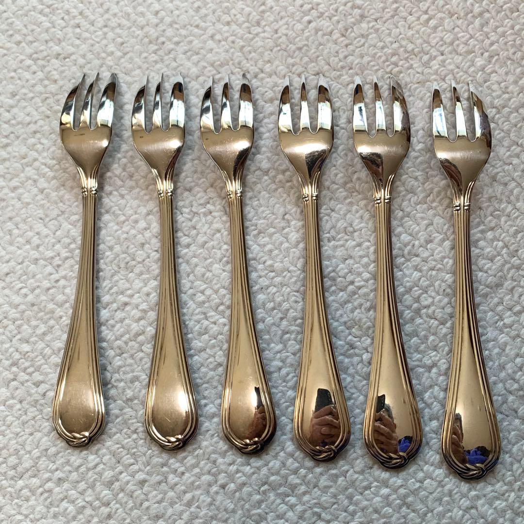 美品　クリストフル　ケーキフォーク　6本セット　銀メッキ　FRANCE刻印あり