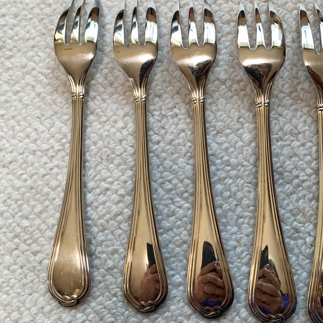 美品　クリストフル　ケーキフォーク　6本セット　銀メッキ　FRANCE刻印あり