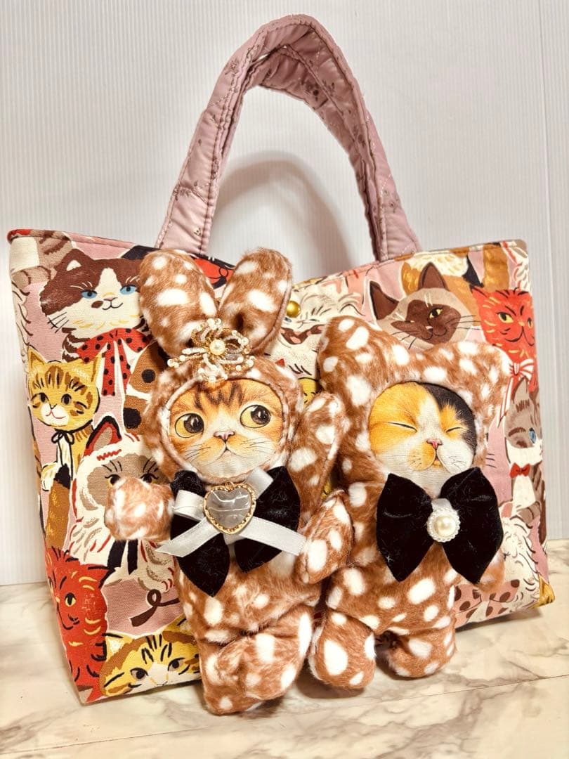 コヤンイサムチョン　ネコチャンプリント生地トートバッグ