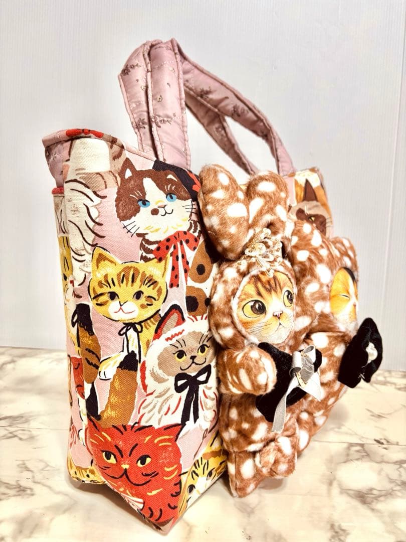 コヤンイサムチョン　ネコチャンプリント生地トートバッグ