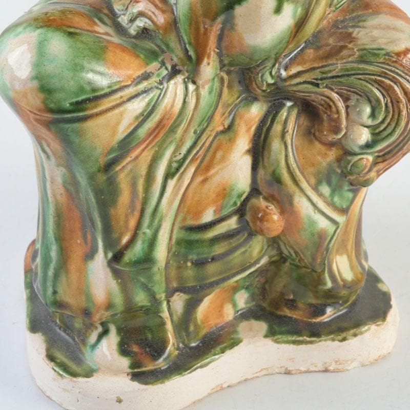 SSSS中国　唐三彩　女人坐俑　人物俑　置物　時代箱　C　9326A