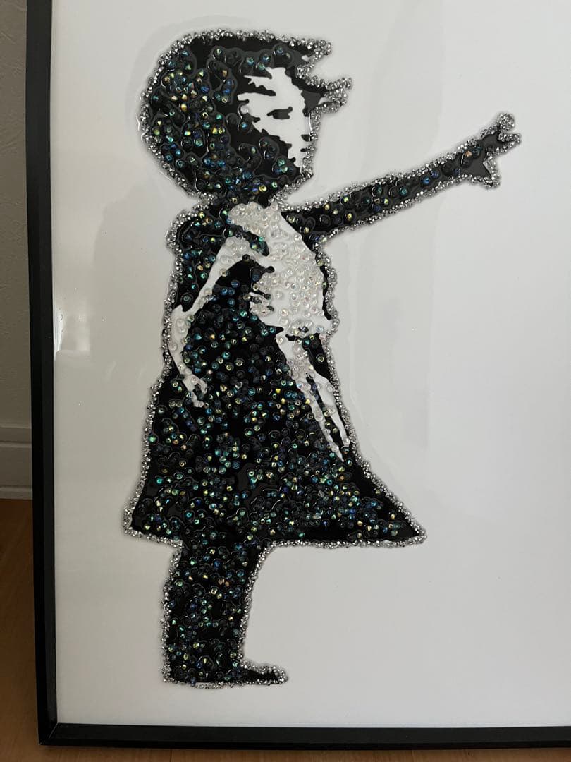 バンクシー　風船と少女　水晶アートパネル