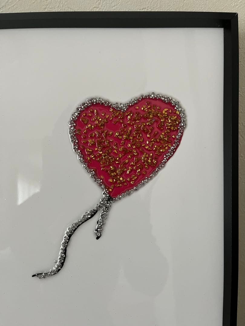 バンクシー　風船と少女　水晶アートパネル