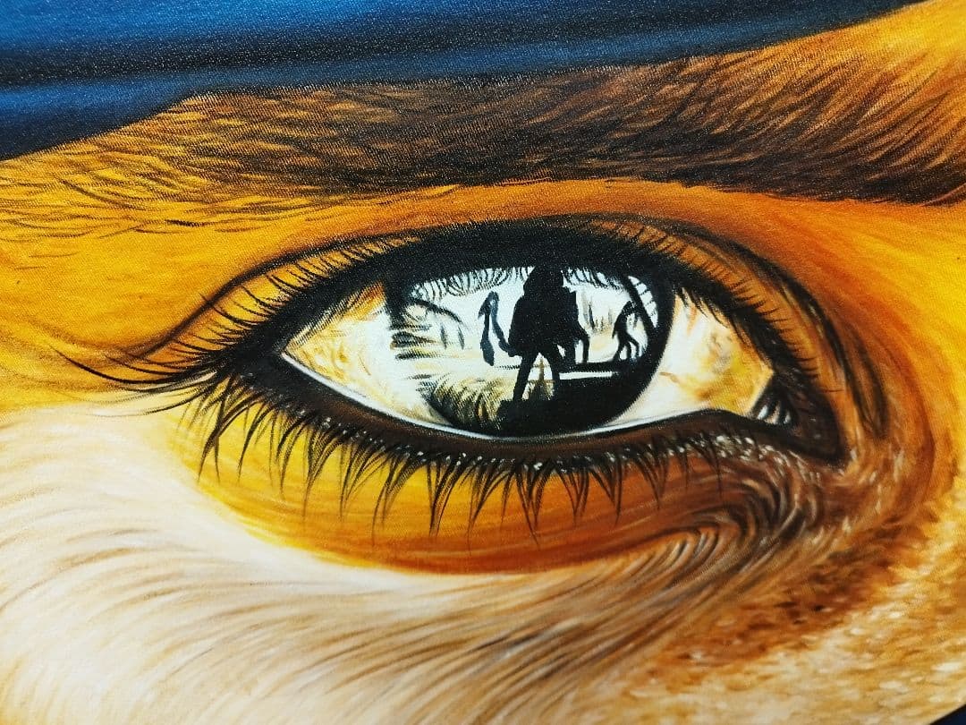 額入り　現場で描いてる人から買いました！リアリズム 絵画 目のクローズアップ