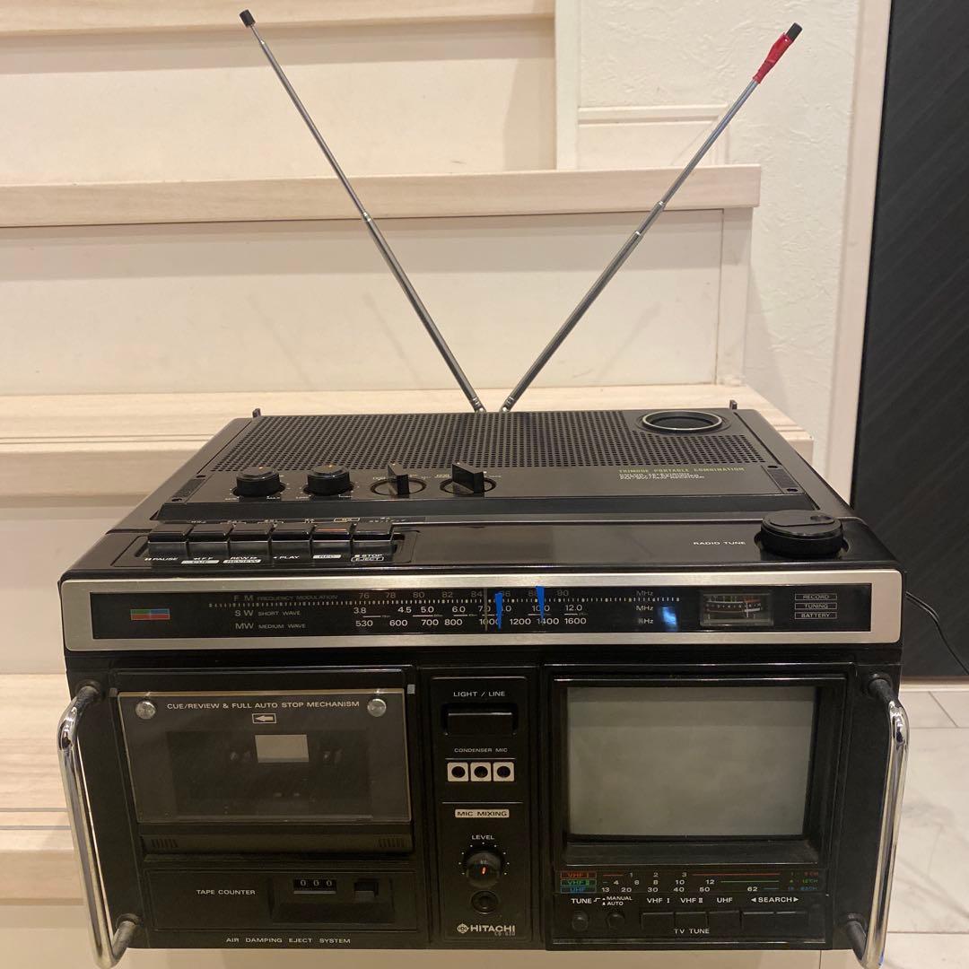 【ジャンク品】HITACHI 日立カラーテレビC6-630 ラジカセ　昭和レトロ