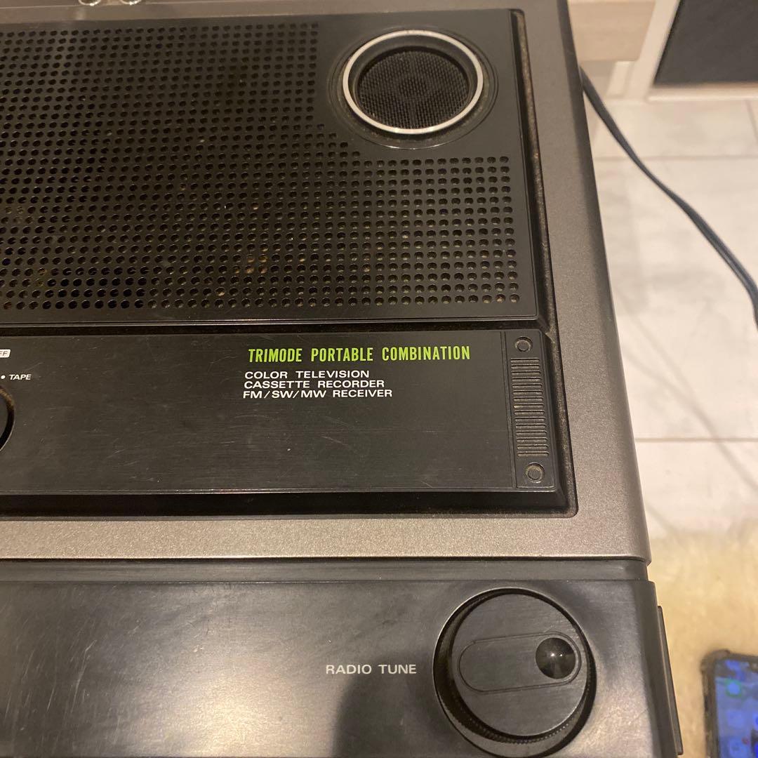 【ジャンク品】HITACHI 日立カラーテレビC6-630 ラジカセ　昭和レトロ