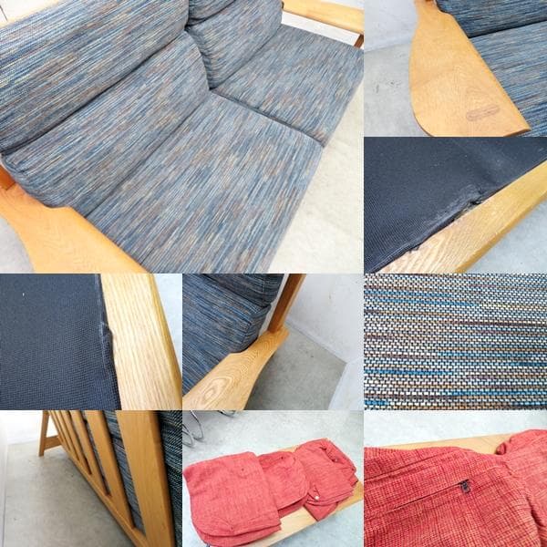 美品■モリタインテリア■25.8万■極しゃもじ■3人掛けソファ■オーク材■