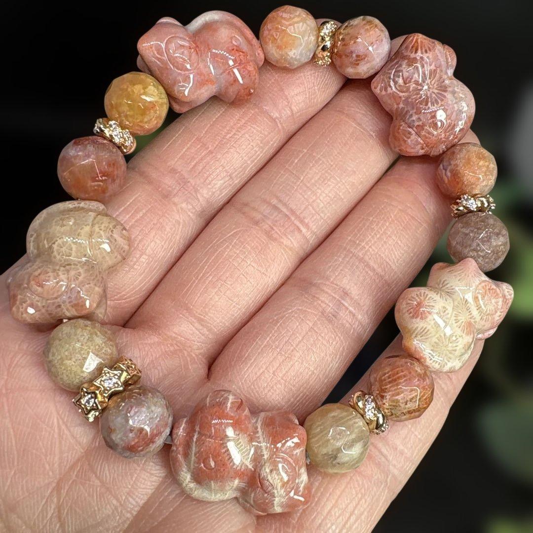 ＊mimi様＊【２０２6年　干支】フォッシルコーラル　ミニ馬