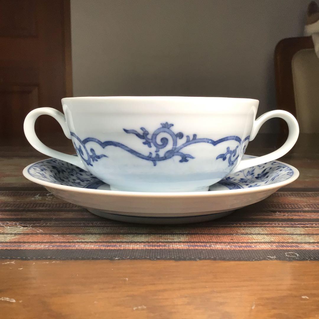 『プレうー特価』　龍峰　スープカップ&ソーサー　4客