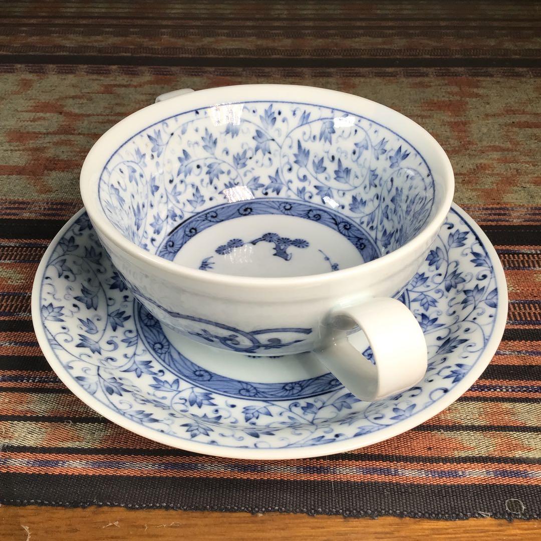 『プレうー特価』　龍峰　スープカップ&ソーサー　4客