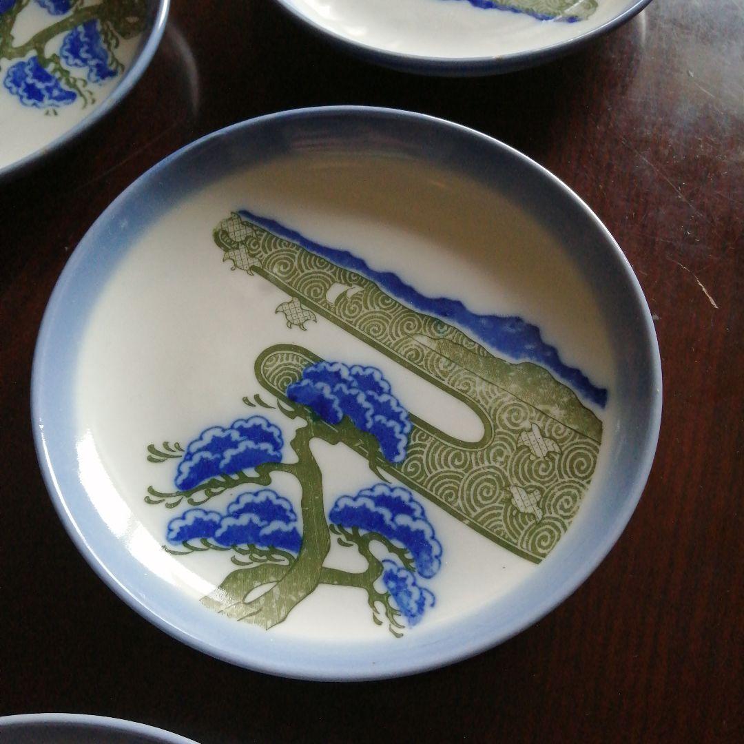 伊万里　染付千鳥松原紋皿　18枚　15.5cm　明治〜大正期