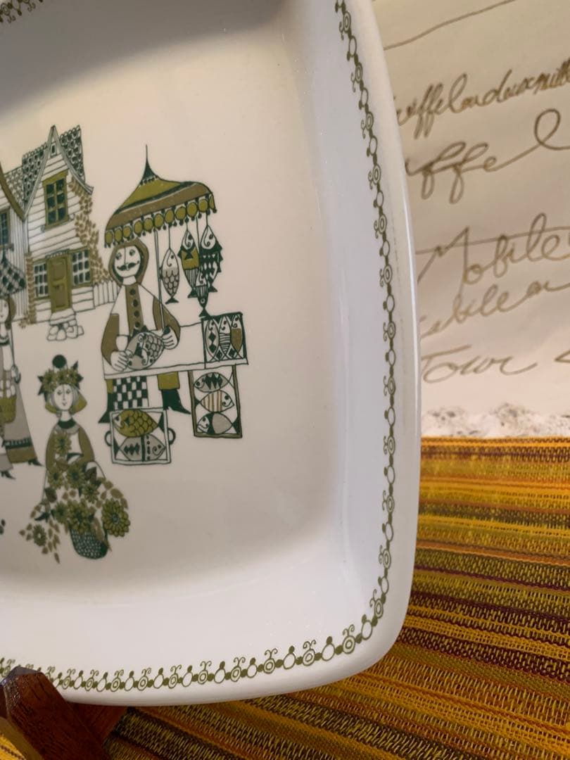 北欧ビンテージ　figgjo フィッギオMarket柄の横幅40㎝の大皿！