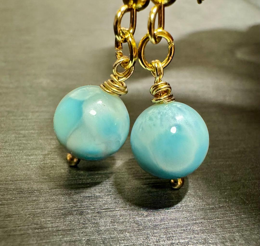 らっちゃんまま 様♡高品質 ラリマー ピアス 天然石 サージカルステンレス