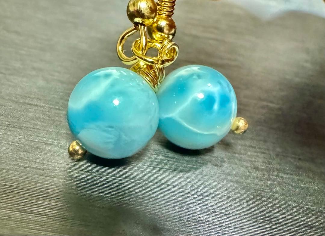 らっちゃんまま 様♡高品質 ラリマー ピアス 天然石 サージカルステンレス