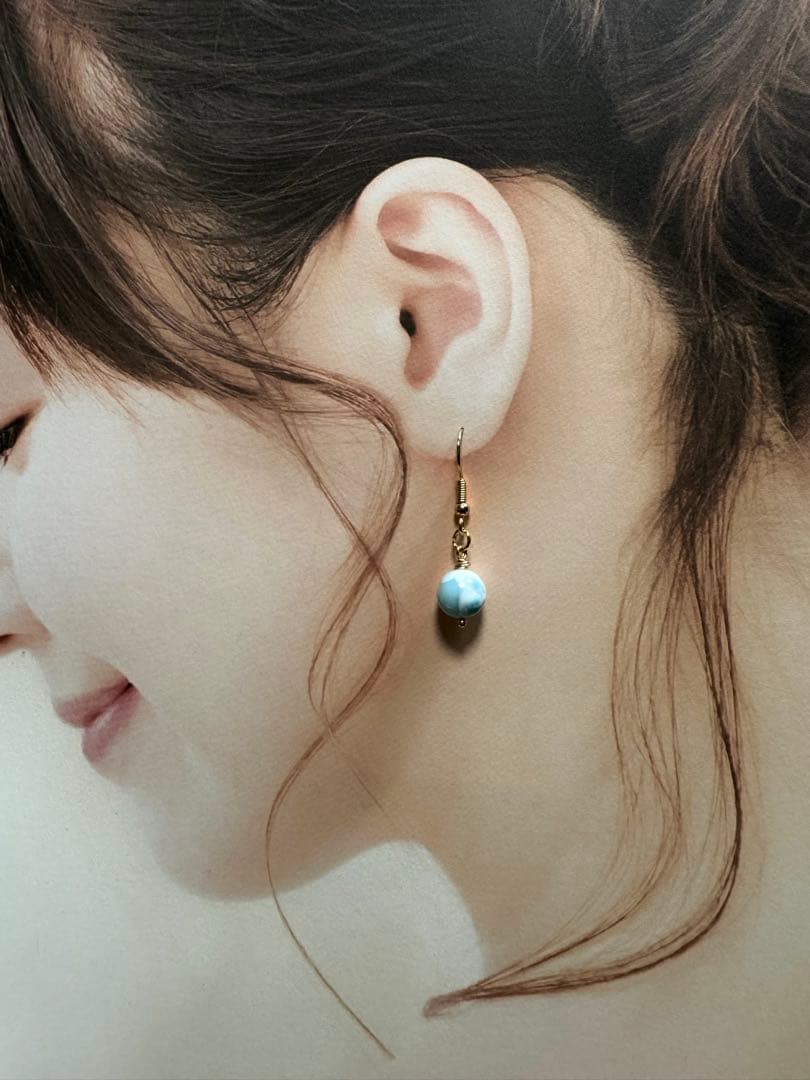 らっちゃんまま 様♡高品質 ラリマー ピアス 天然石 サージカルステンレス