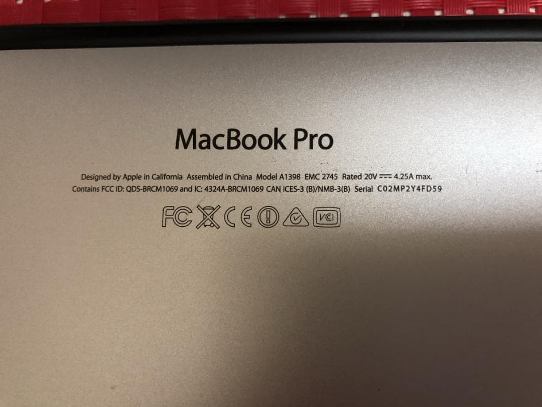 MacBook本体 Macbook Pro 2013 15inch i7 16GB SSD500GB