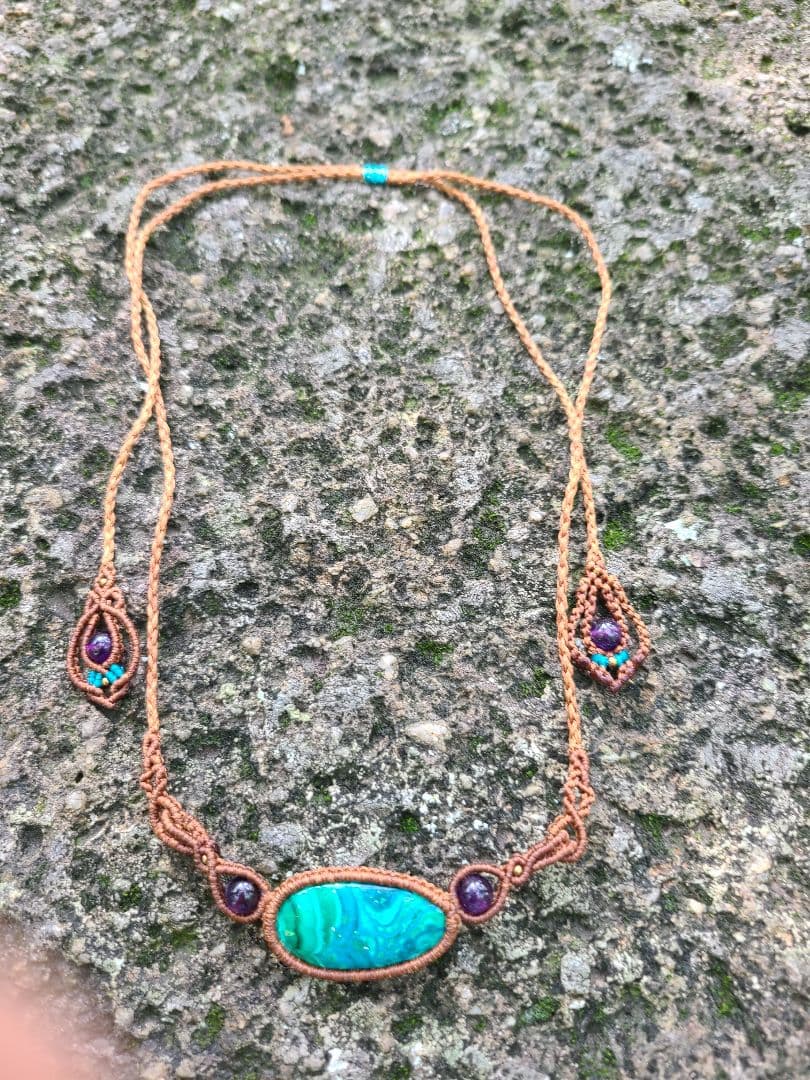 高品質クリソコラ　オリジナルマクラメ編みネックレス