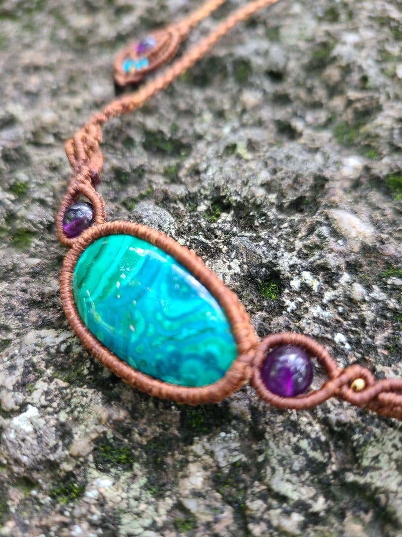 高品質クリソコラ　オリジナルマクラメ編みネックレス