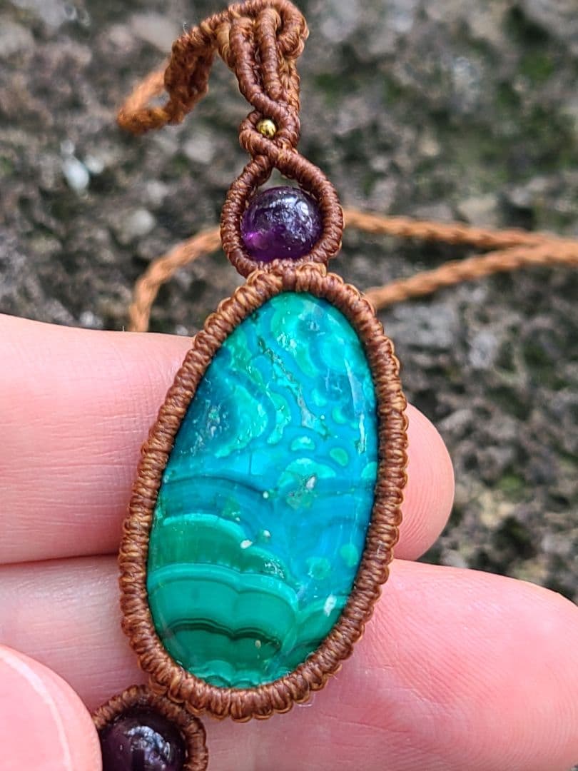 高品質クリソコラ　オリジナルマクラメ編みネックレス