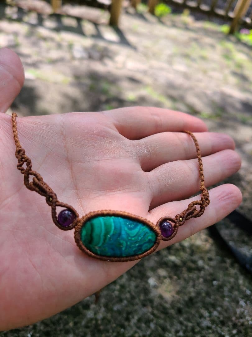 高品質クリソコラ　オリジナルマクラメ編みネックレス