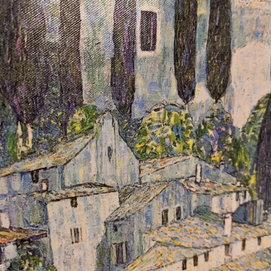 クリムト　油彩画 金色フレーム付き