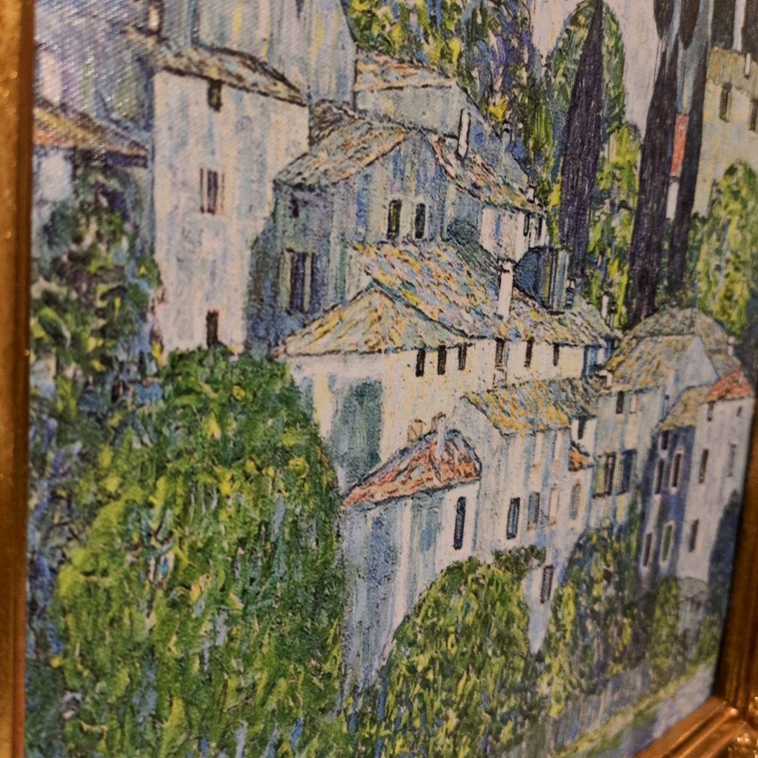 クリムト　油彩画 金色フレーム付き