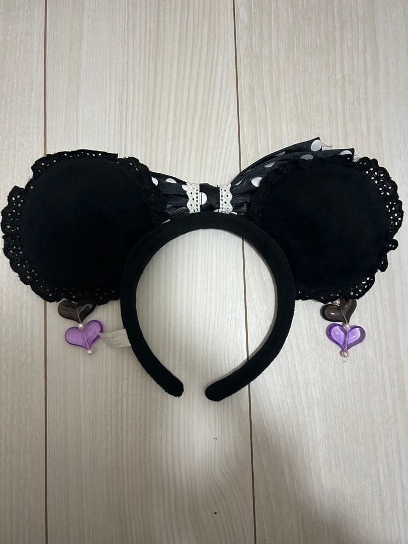 ディズニー　カチューシャ　ミニー　水玉　イヤリング