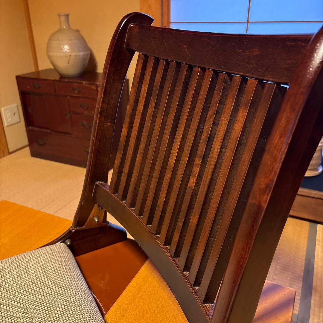 ダークブラウン スラットバック座椅子２脚組