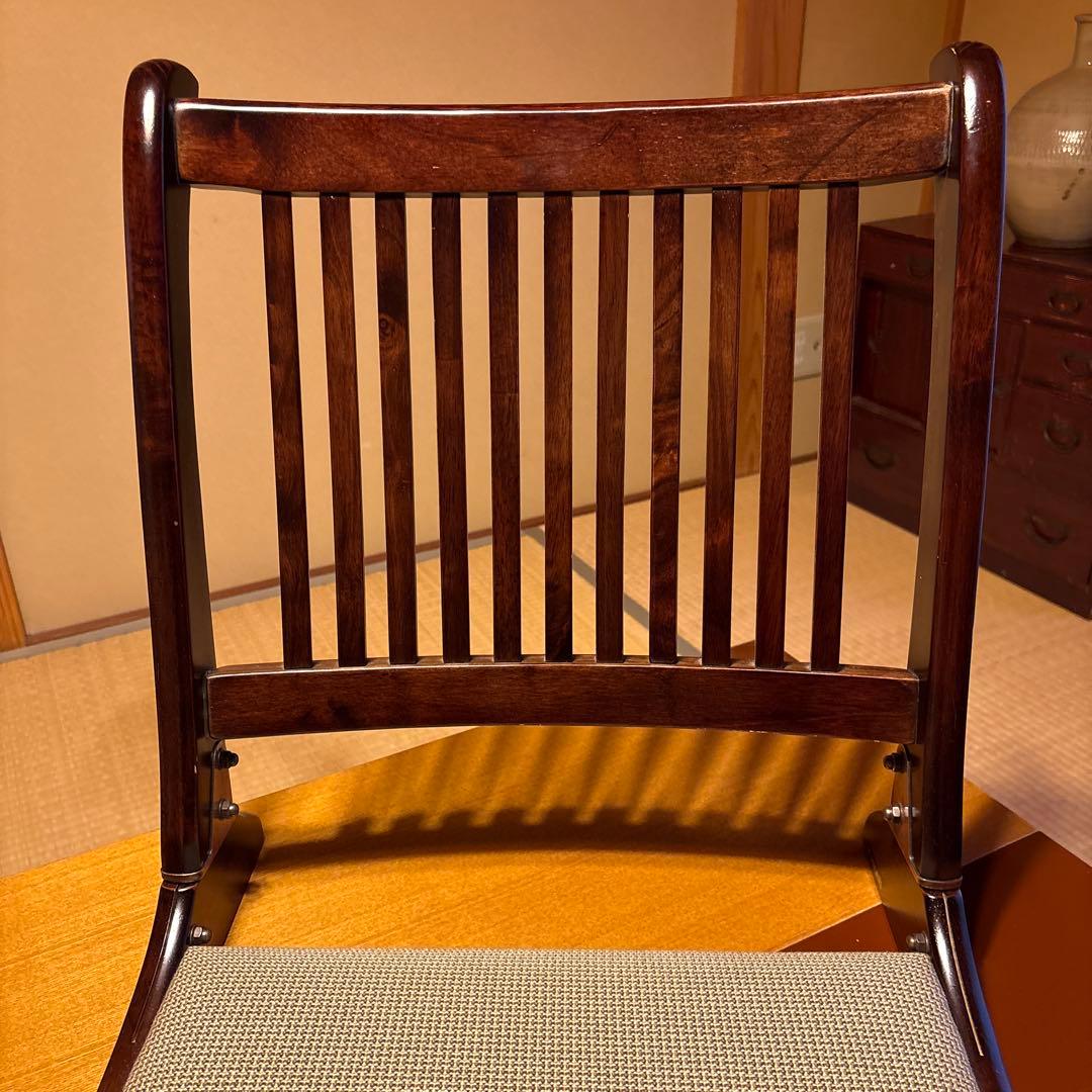 ダークブラウン スラットバック座椅子２脚組