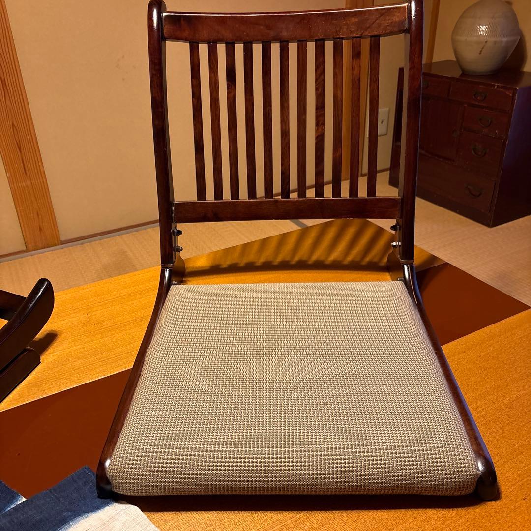 ダークブラウン スラットバック座椅子２脚組