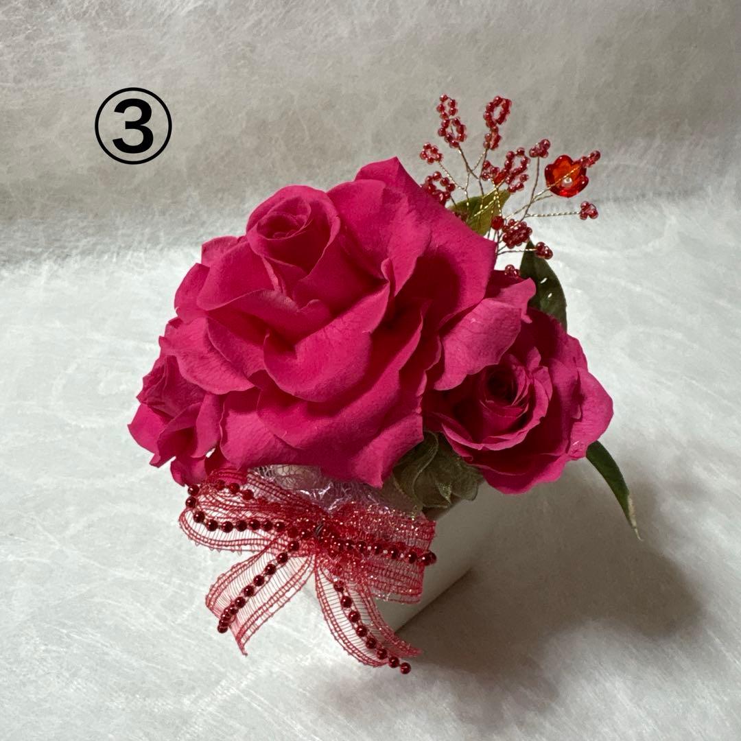 プリザーブドフラワー︎✿︎春のミニギフトアレンジ３点セット✿