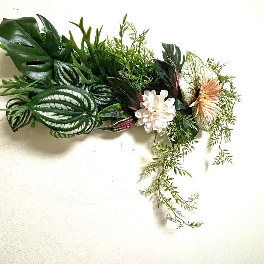 光触媒加工フェイクグリーンウォールグリーン♡ガーベラ&ダリア♡