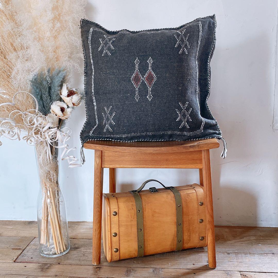 モロッコ製 カクタスシルク サブラ クッションカバー 約46×51cm