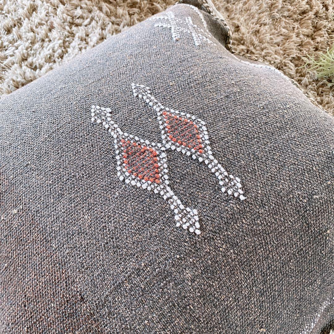 モロッコ製 カクタスシルク サブラ クッションカバー 約46×51cm