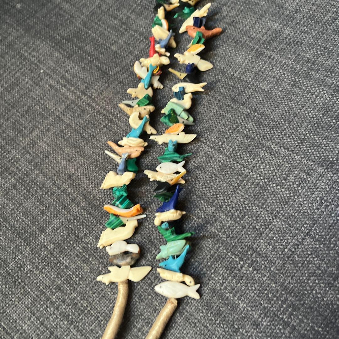 インディアンジュエリー　ズニ族　フェティッシュ　ネックレス　アニマル